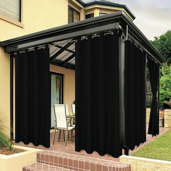 BONZER Outdoor Curtains for Patio Waterproof Thick | Privacy Grommet Light by Bonzer
