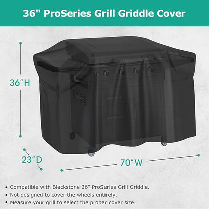 SunPatio Griddle Cover for Blackstone 36" Pro Series Grill Griddle, Outdoor Waterproof Flat Top Gas Grill Cover 70 Inch, All Weather Protection Cooking Station Grilling Protector, Black