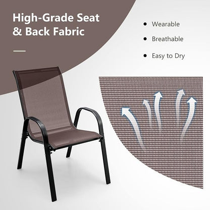 S AFSTAR Outdoor Chairs Set of 4, Stackable Patio Chairs - Image 3