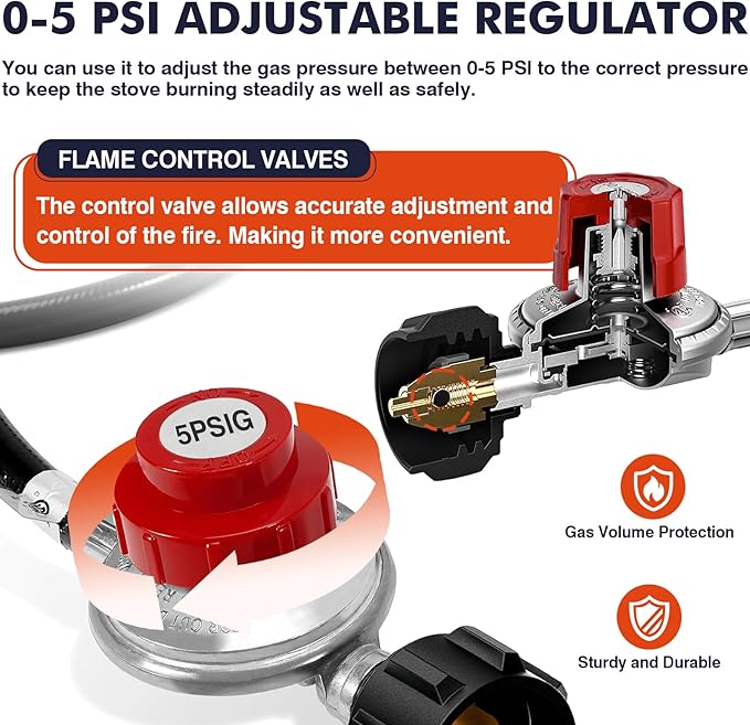 Llamaviva Propane Burner, High Pressure 100,000 BTUs Single Gas Stove with Water Bag& 4.1ft Adjustable Hose with Regulator,Propane Stove for Outdoor Cooking, Seafood Boil,Turkey Fry