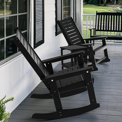 GREENVINES Oversized Outdoor Rocking Chairs Set of 2, HDPE Rocker - Image 6