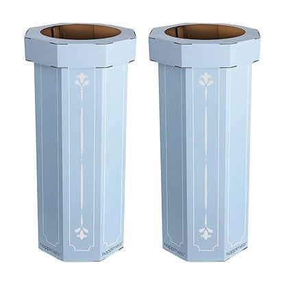 Eyely MPH1301B-SET2 Sal 25-Gallon Disposable Corrugated Cardboard Event Trash Can and Recycling Bin for BBQs, Beach, Parties & Events & Outdoor Activities, Bridal Blue (Set of 2)