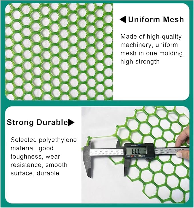 39.3″ x 32.8′ Chicken Mesh Fence Roll Versatile Plastic Fencing Netting Heavy Duty Balcony Protection Safety Mesh Easy Cut for Home Décor Gardening Poultry Barrier(Size:1x10M - Mesh 1.8cm,Color:Green)
