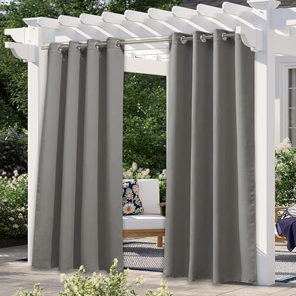 NICETOWN Patio Outdoor Curtain Waterproof, Thermal Insulated Stainless Steel by NICETOWN