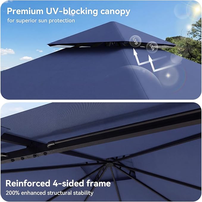 10'x10' Gazebo, Metal Frame Canopy - Image 4