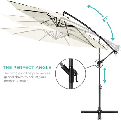 Best Choice Products 10ft Offset Hanging Market Patio Umbrella w/Easy Tilt - Image 4
