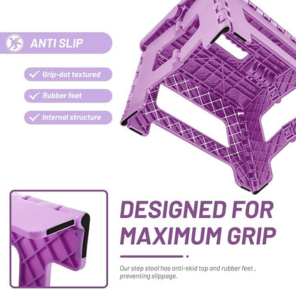 Delxo 9 Inch Kids Step Stool, 300 Lbs Folding Step Stool - Image 3