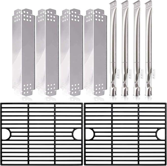 Grill Replacement Parts for Nexgrill 4 Burner 720-0830H, 720-0783E, Nexgrill 720-0888, 720-0888N. Grates, Grill Burner Tubes and Heat Plates Replacement Parts Kit for Home Depot Nexgrill 720-0830H.