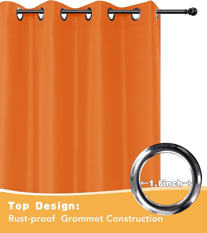 Outdoor Curtains for Patio Waterproof 4 Pcs 54x108 Inch Mecca Orange | Poolside - Image 4