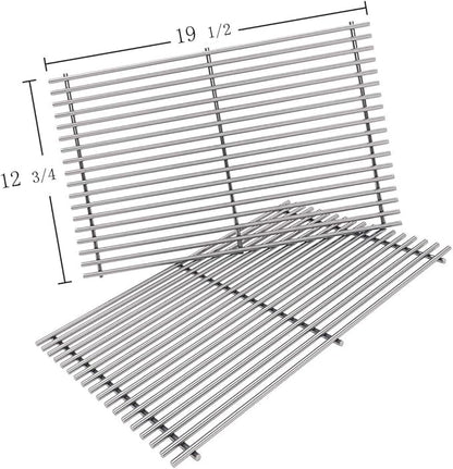 SG528(2-Pack) 19 1/2" 18 Cross rods Stainless Steel Cooking Grates for Weber Genesis E-310 E-320 E-330 S-310 S-320 S-330 EP-320 ESP-310 ESP-320 Gas Grills,DCS and Uniflame Gas Grill Models