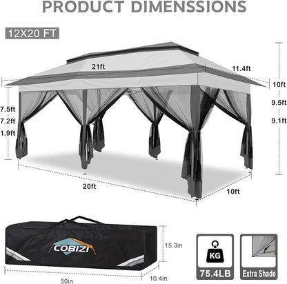 COBIZI 12x20 Pop up Canopy Tent - Image 4