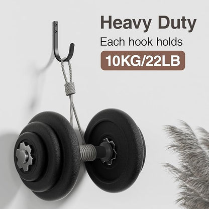 Wall Hooks for Hanging Towel/Coat - 22LB Screw in Metal Hanger Wall Mount, for Outdoor, Closet, Door, Bathrooms, for Backpack, Robe, Black 5 Pack