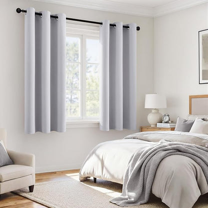 MIULEE Greyish White 40x54 Inch Length Blackout Curtains - Image 6