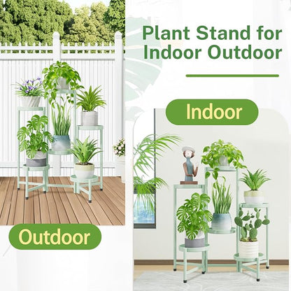 iDavosic.ly Plant Stand Indoor Outdoor, 6 Tier Metal Corner Shelf, Folding - Image 6