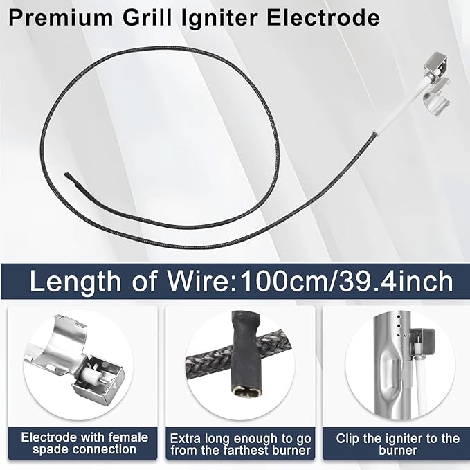 Criditpid Grill Replacement Parts for Charbroil 463340516 463370519 463370516 463278418, Stainless Steel Grill Grates, Burner & Igniter, Heat Plates, Flame Carryover for Charbroil Gas2coal 463340516.