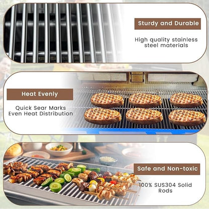 SH2Z (2-Pack) Stainless Steel Grill Cooking Grate for Pit Boss 820 Series Parts, Pit Boss Pro Series 850, Pit Boss Pro II 850 Grills, Pit Boss Navigator 850 Wood Pellet Grills