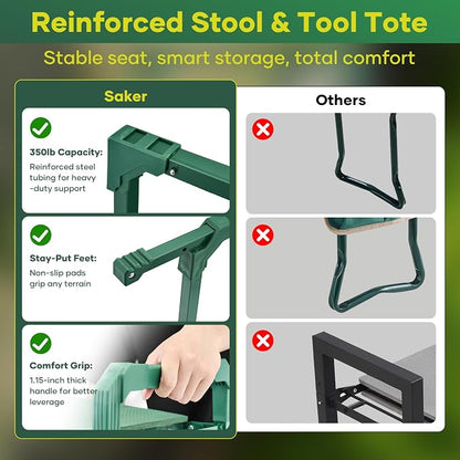 Saker Garden Kneeler and Seat Foldable Gardening Stool - Image 6