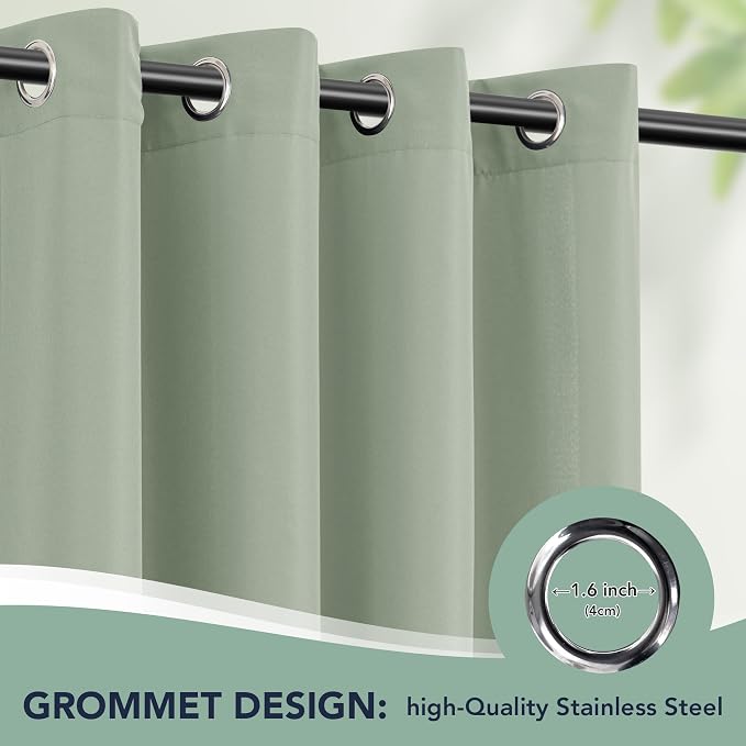 Outdoor Curtains for Patio Waterproof, 6 Drape Panels, Sun Shades | Privacy & - Image 6