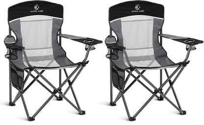 ALPHA CAMP Oversized Fully Padded Camping Chairs by ALPHACAMP