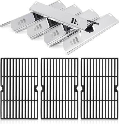Criditpid Grill Parts for Dyna Glo DGF510SBP, DGF510SSP, DGF493PNP-D, Backyard Grill BH13-101-099-01, BH15-101-099-02, Uniflame GBC1059WB. Grill Grates, Heat Plate for Dyna-Glo Grill Replacement Parts