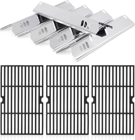 Criditpid Grill Parts for Dyna Glo DGF510SBP, DGF510SSP, DGF493PNP-D, Backyard Grill BH13-101-099-01, BH15-101-099-02, Uniflame GBC1059WB. Grill Grates, Heat Plate for Dyna-Glo Grill Replacement Parts