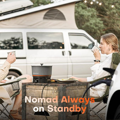 Nomad Cooking System, Electric Camping Stove 200-1000W with Pan & Pot, 120V Portable Outdoor Cooking Gear Set, Windproof Cookware for RV, EV, Overland, Vanlife, Car Camping