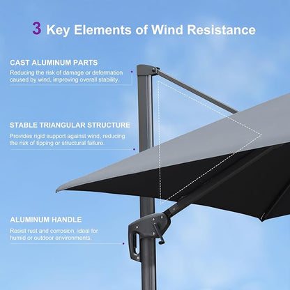 PURPLE LEAF Cantilever Umbrella - Image 9