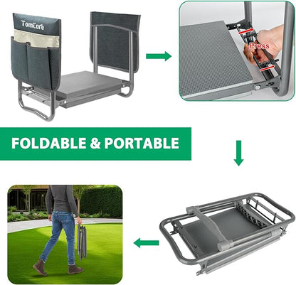 TomCare Garden Kneeler and Seat, 11.12" Kneeling Pad Sturdy Garden Bench - Image 6