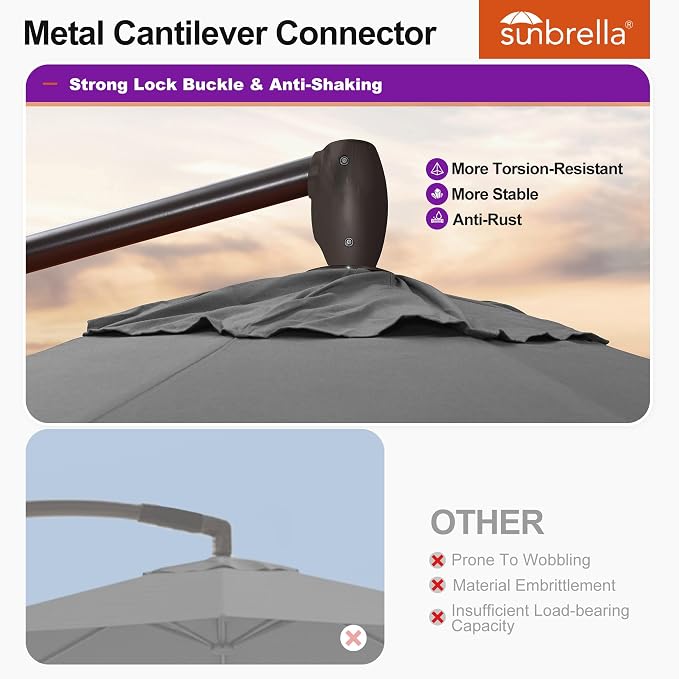PURPLE LEAF 10' X 10' Cantilever Patio Umbrella - Image 6
