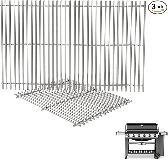 7MM SUS 304 Genesis II 610 Grill Grates for Weber Genesis II E-610 S-610 E-640 S-640 Series Replacement Parts, 66096 66803 Grill Grates for Genesis II LX E-640 S-640 Grill Parts Stainless Steel