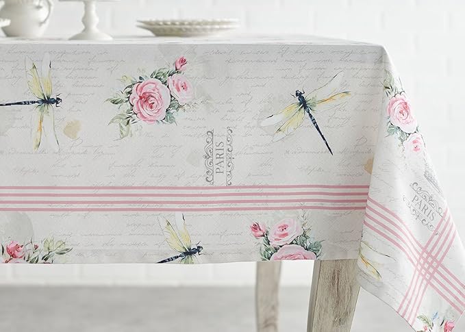 Maison d' Hermine Table Cloth Square Table 100% Cotton 60 x 60 Inches Tablecloth Reusable Decorative for Dining Room, Farmhouse, Home, Party, Festive & Wedding Spring Summer - Champ De Mars