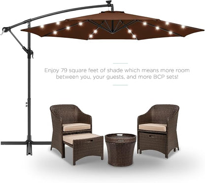 Best Choice Products 10ft Solar LED Offset Cantilever Hanging Market Patio - Image 2