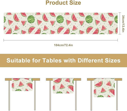 Watermelon Table Runner, Spring Summer Watermelon Theme Table Runner for Party Decoration Dining Room Holiday Home Kitchen 13x36in