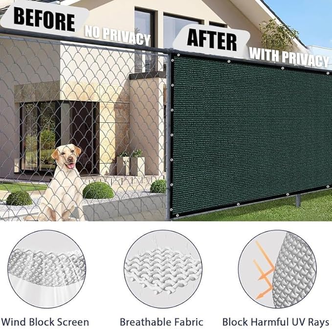 Petgrow Fence Privacy Screen 3FT X 92FT– Heavy Duty (HDPE) Outdoor Shade Mesh Cloth, 90% Blockage Fencing Shade Net Cover for Garden, Backyard, Balcony & Swimming – UV Protection, Windproof