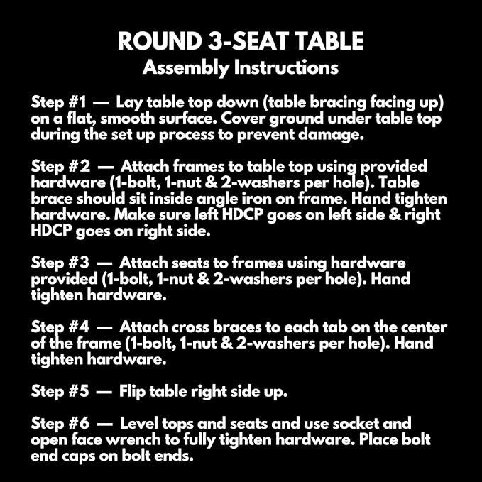 COATEDOUTDOORFURNITURE Heavy-Duty Portable Outdoor Picnic Table with Umbrella Hole, Punched Steel Patio Dining Furniture Made in America (46" Round Top, Black)