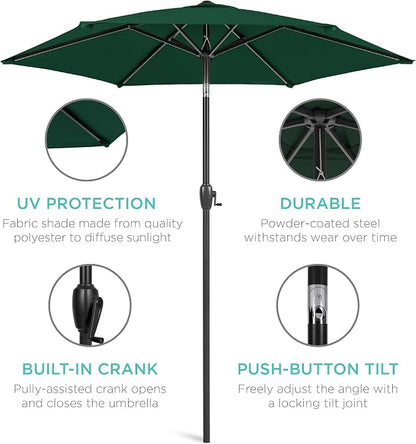 Best Choice Products 7.5ft Heavy-Duty Round Outdoor Market Table Patio Umbrella - Image 5
