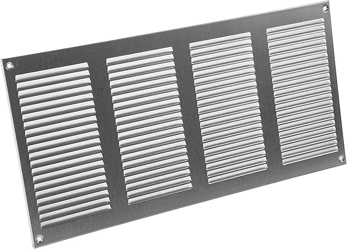 Vent Systems 16" x 8" Inch (Overall Dimensions) Pack of 2 - Galvanized - Air Vent Cover Metal Air Return Grill with Built-in Pest Guard Screen HVAC Vent Duct Cover for Home Improvement