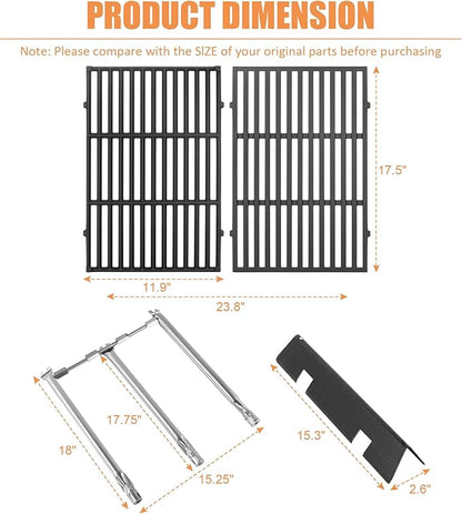 Grill Replacement Parts 7636 Flavorizer Bars 69787 Burners 7638 Grates for Weber Spirit and Spirit II 300 E-310 S-310 E-320 S-320 E-330 S-330 ii E-310 ii 330 Flavor Bars Burner Spirit 2 GS4 Parts