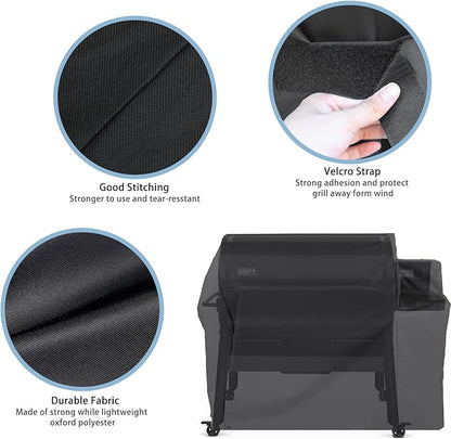 65" Grill Cover Cover for Weber SmokeFire EPX6 Wood Fired Pellet Grill, Outdoor Heavy Duty Waterproof Grill Cover Accessories for Weber 36 Inch Smoke Firewood Pellet Grill