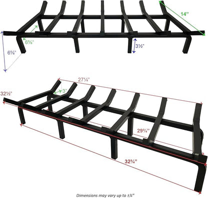 SteelFreak Super Heavy Duty Steel Fireplace Grate - Made in The USA (33 Inch)