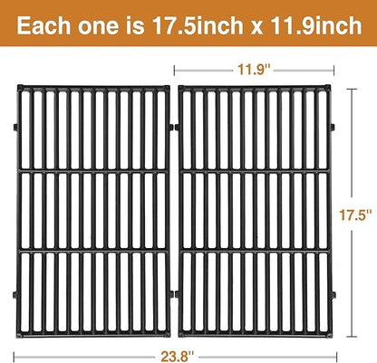 7638 Grill Grates for Weber Spirit I & Spirit II 300 Series, Spirit E/S-310 E/S-320 E/S-330, Spirit 700, Genesis Silver/Gold B & C Grill Replacement Parts, Cast Iron, 17.5 x 11.9 Inch, 2-Pack