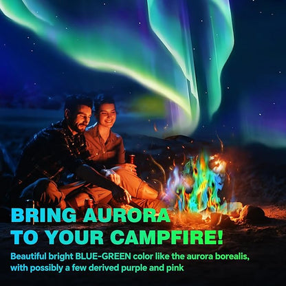Color Flame Crystals for Fire Pits & Campfires - Fire Color Changing Packets for Outdoor Fireplaces, Bonfire, Wood Fire Pits - Creates Vibrant Magical Blue, Green, Purple Flames