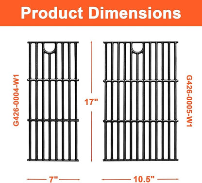 17" Grill Grates for Charbroil Performance 2 Burner 463630021 463660421 463655021 463630422 463655421, Cooking Grids for Charbroil Grills, Replacement Parts for G426-0004-W1 G426-0005-W1, Cast Iron