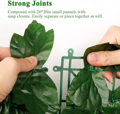 iCover 2PK 39 * 98in Artificial Ivy Privacy Fence Screen Cover, Highly Dense Leaves Wtih Strengthened Joint Prevent Leave Falling Off, Faux Hedge Panels Greenery Vines, Decorative Fences