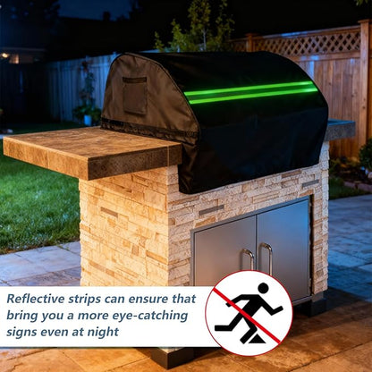 Built in Grill Cover for Previous Generation Viking T & E Series 41 inch - Heavy Duty 600D with Reflective Strips and Plush Lining,Protects The Built in Grill While Enhancing its Visual Appeal,Black