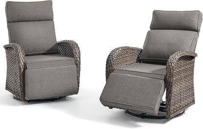 Zero Gravity Patio Swivel Recliner Chairs Set of 2 - Image 7