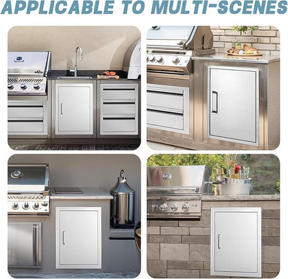 Outdoor Kitchen Door, 20 "W27 H Outdoor Kitchen Access Door, Stainless Steel Barbecue Single Door, Can Be Used for Outdoor Kitchen Island Or Outdoor Kitchen.