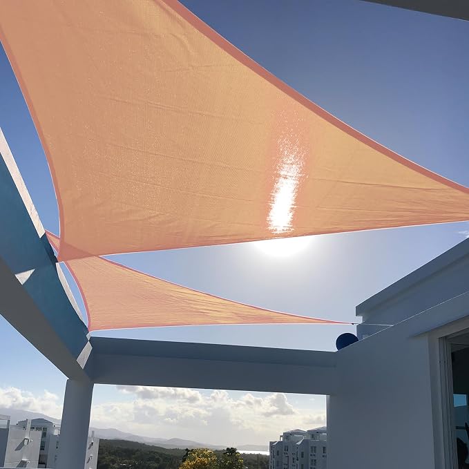 SUNNY GUARD Custom Size 15'x15'x21.2'Peach Fuzz Sun Shade Sail Right Triangle by SUNNYGUARD