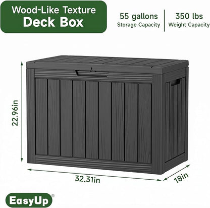 55 Gal Waterproof Resin Outdoor Storage Box UV Resistant Deck Box | Storage - Image 3
