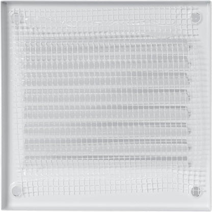 Repa Market 4 x 4 Inch Air Vent Cover/White Galvanized Steel Louvered Grill Cover with Mesh Screen/Wall or Ceiling Vent/Durable Flush Mount HVAC Register for Indoor and Outdoor Ventilation